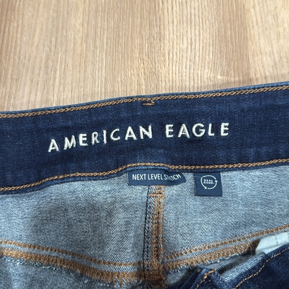 American Eagle Kick Boot Dark Wash Stretch Jeans Size 12 Long - Picture 3 of 7